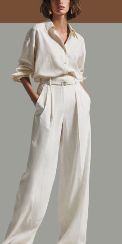 Ivory Wide-Leg Suit